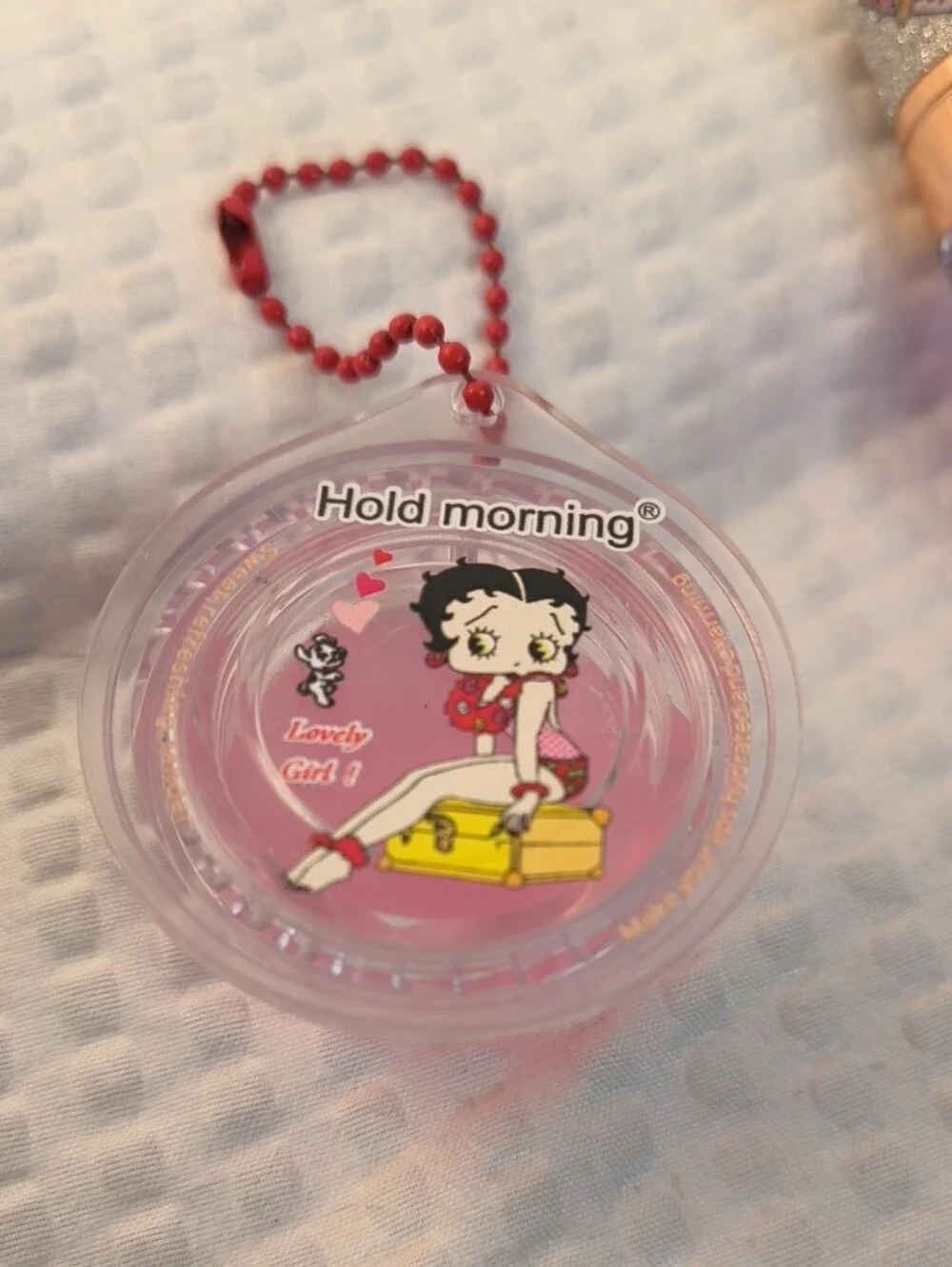 Glittery Purple Lip Gloss Duo  with Betty Boop Keychain